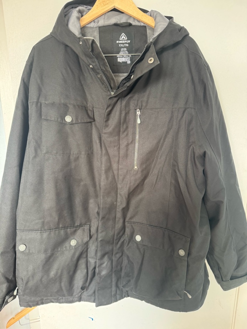 Firefly Men's Black Hooded Ski Jacket